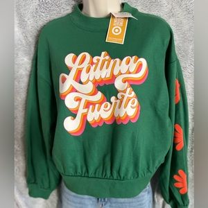 “Latina Fuerte"Medium Green Long Sleeve